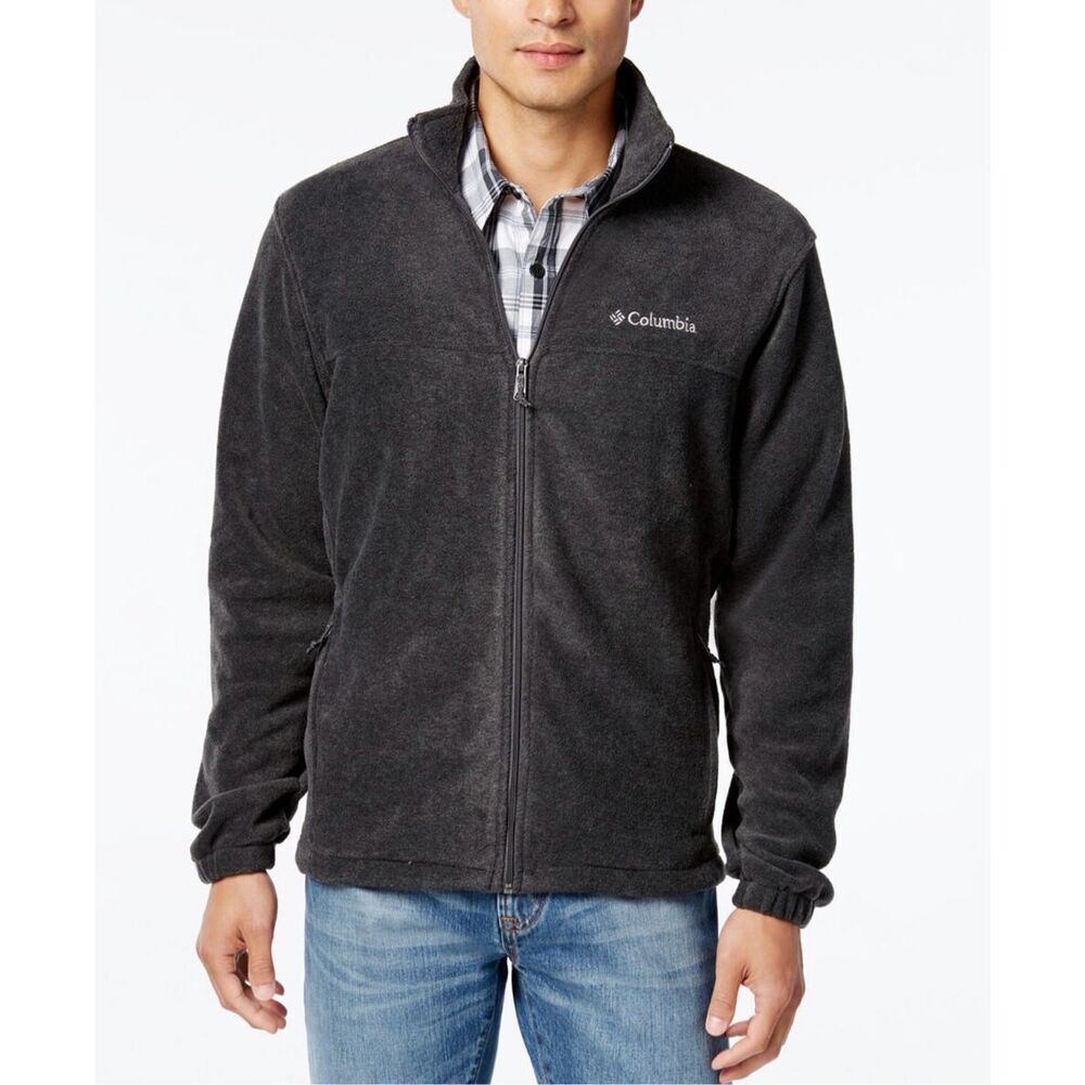 Mens Columbia Steens Black Mountain Fleece Front Zip Jacket - Sz XL - Picture 1 of 2